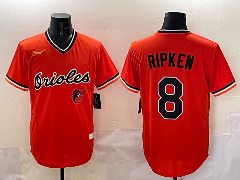 Men Baltimore Orioles 8 Ripken Orange Game 2025 Nike MLB Jersey style 50911